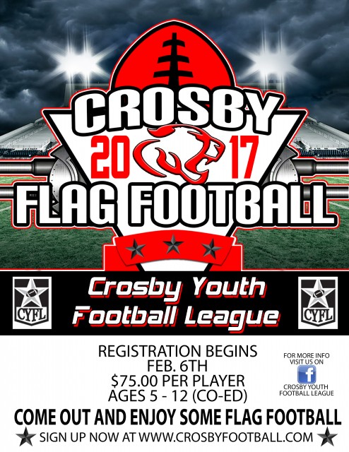 crosby youth football league powered by leaguetoolbox flag football flyers